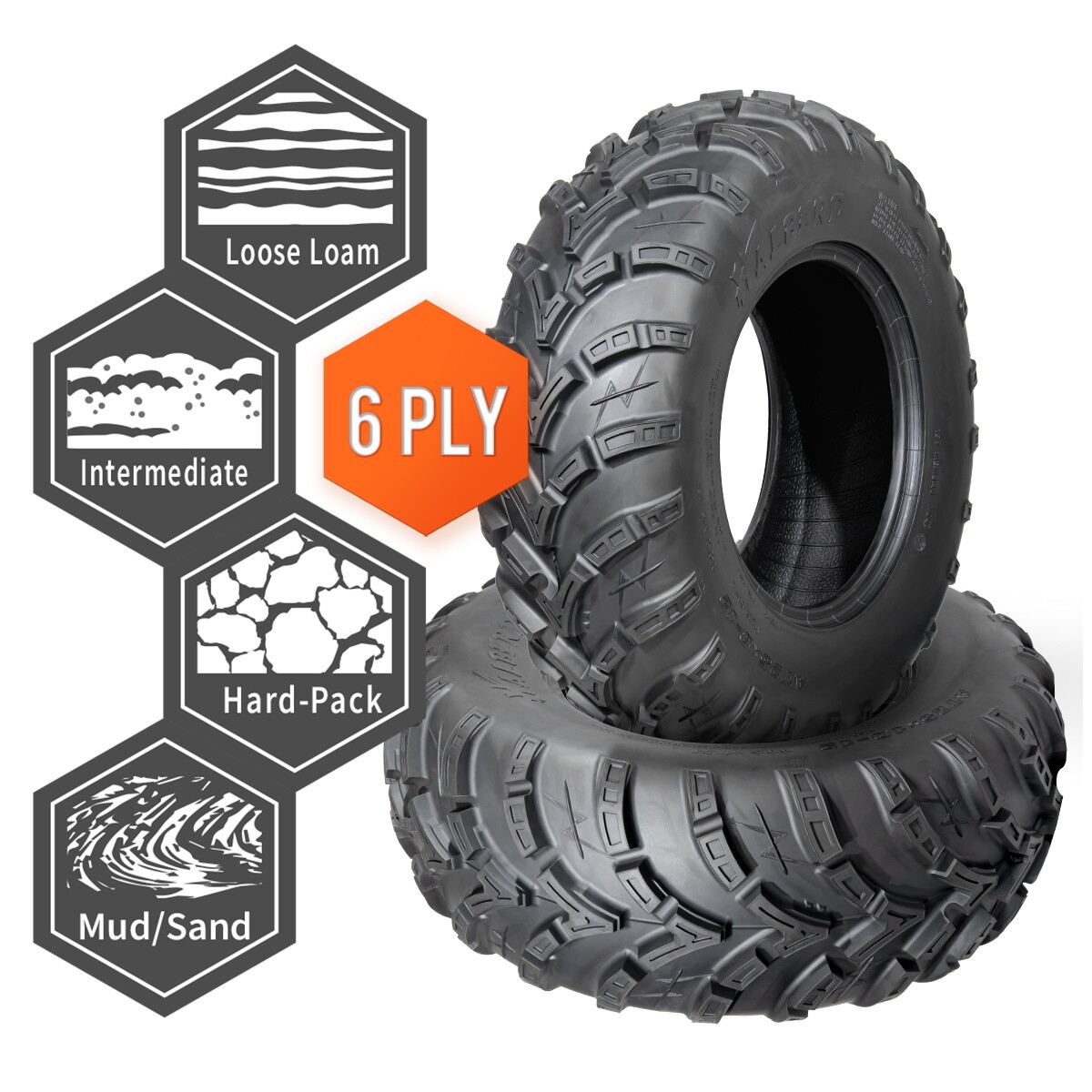 Set 4 ATV Tires 25x8-12 25x10-12 6 Ply Front & Rear All Terrain 25x8x12 25x10x12