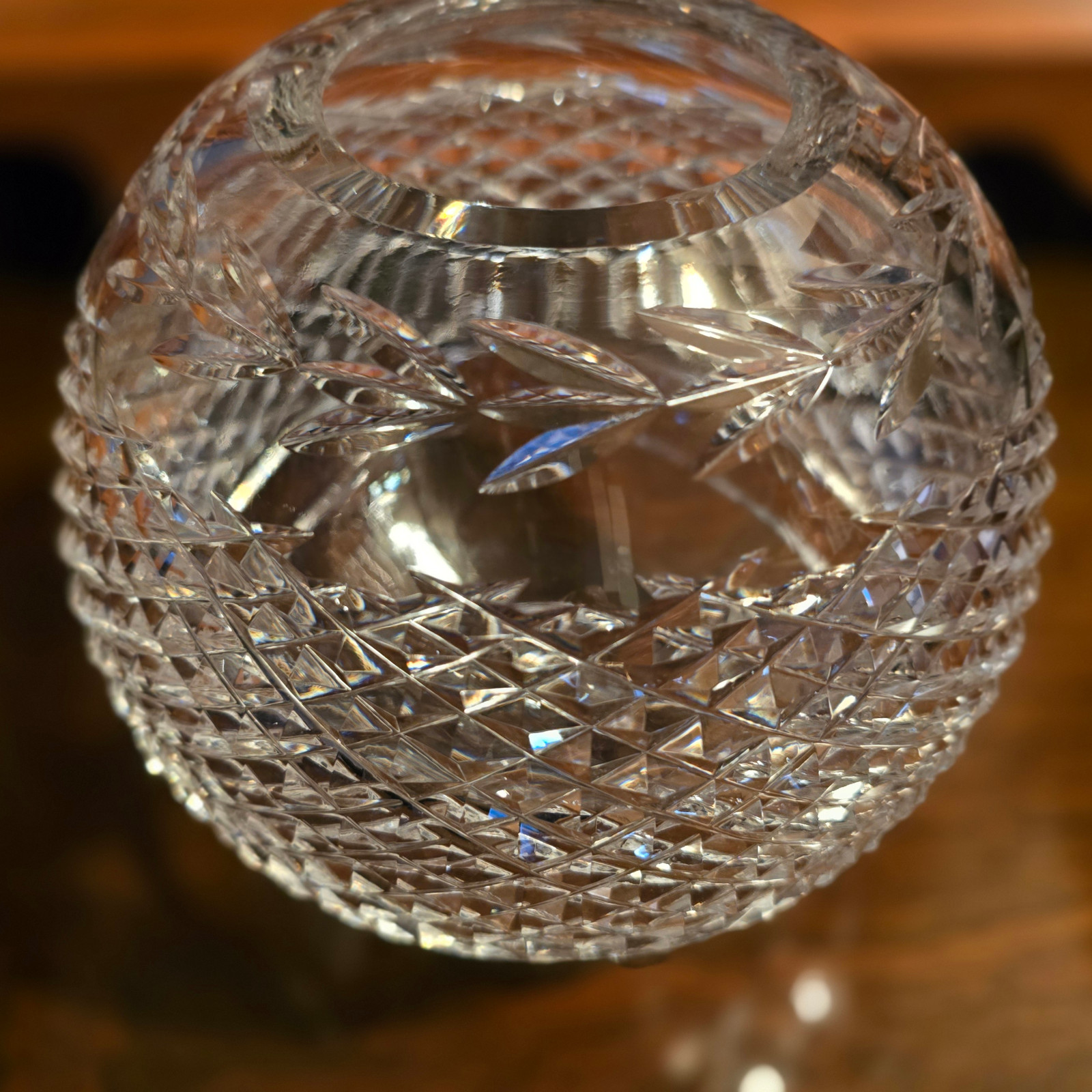 VTG WATERFOLD Irish Crystal Glandore Globe Rose Bowl 1976 Ireland