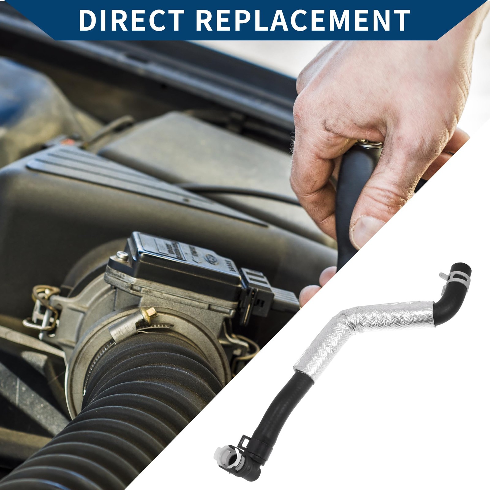 Hihaha No.52014739AG/52014739AB HVAC Heater Hose Assembly 24x14x6.5cm, Black