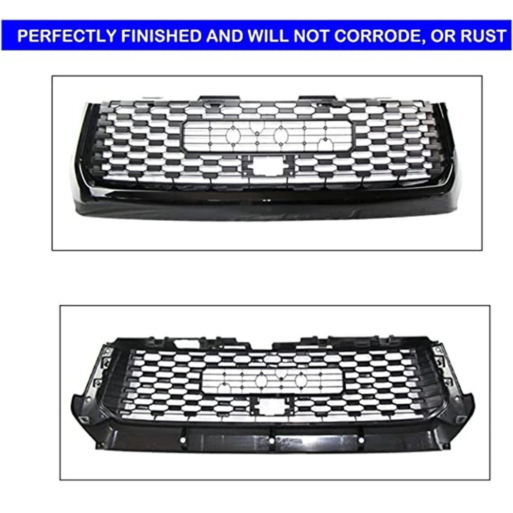 Front Grille for 2014-2019 Toyota Tundra Honeycomb Style Grill with Gloss Frame