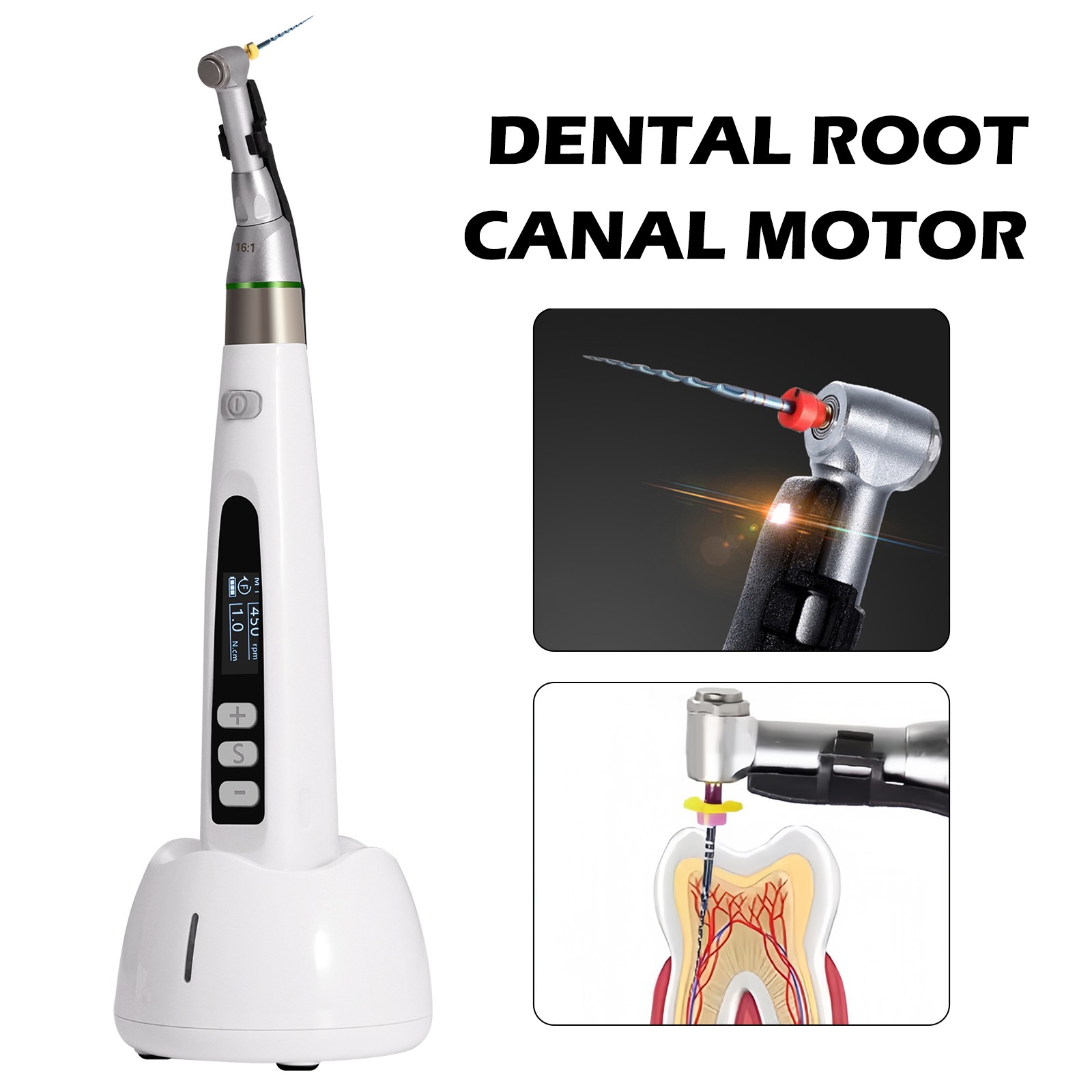 Dental Endo Root Canal Apex Locator / LED Endo Motor 16:1 Contra Angle Treatment