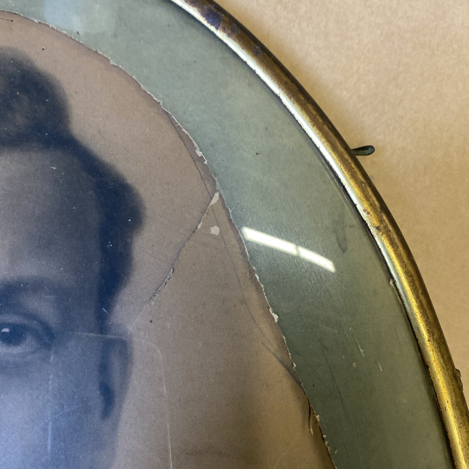 Late 19th, Early 20th Photo/Print African American Man / Bubble Convex Glass,