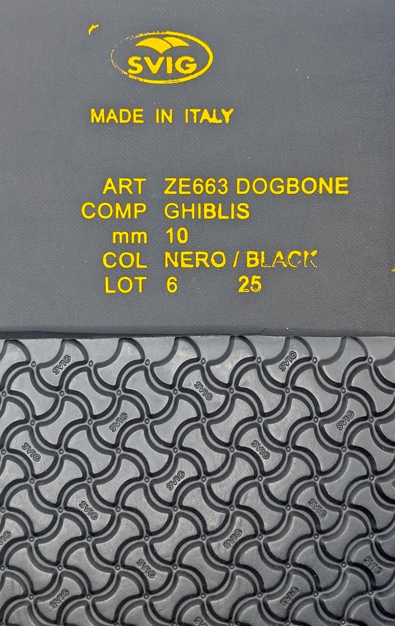 SVIG DOG BONE Sole Panel / 10mm / 18x10.50"/ Rubber-Eva Mix / Sandal Sole