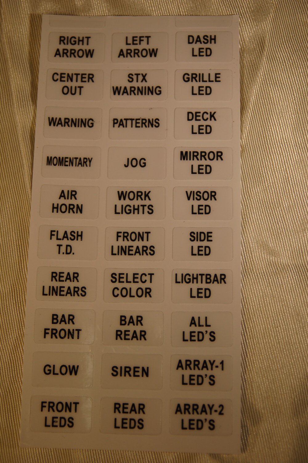 Federal Signal SW300 Switchbox Label Code3 Shome able2 fed sig switchbox labels