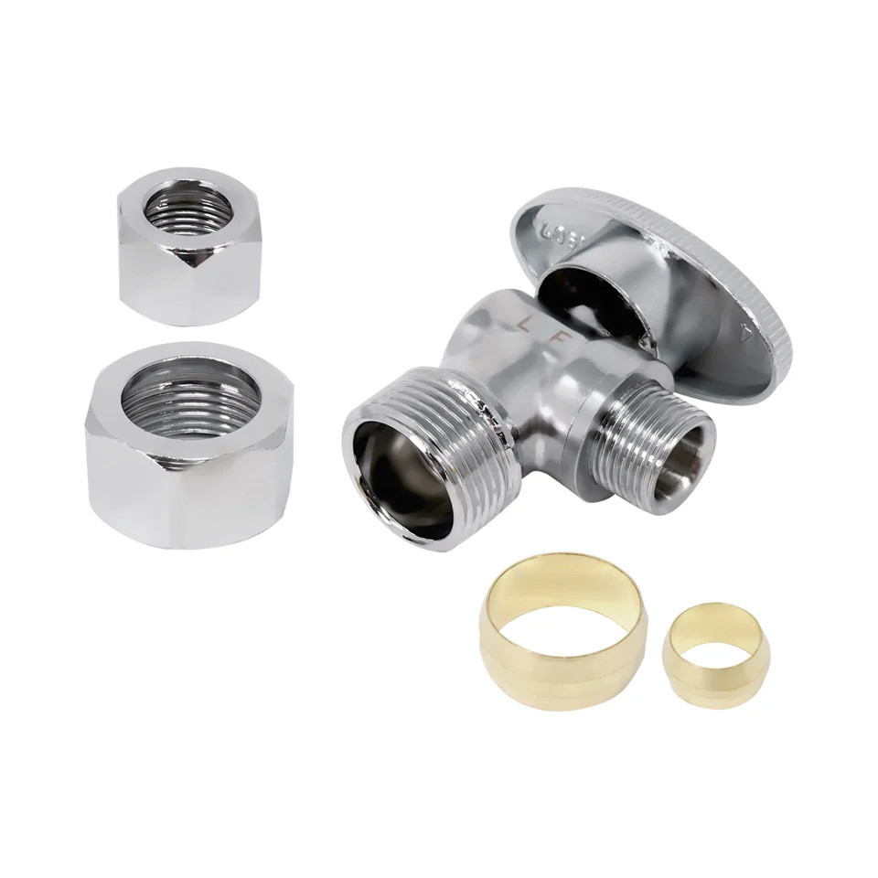 Toilet Water Shut Off Valve with 1/4 Turn Shut Off Chrome Plated 5/8 OD x 3/8 OD