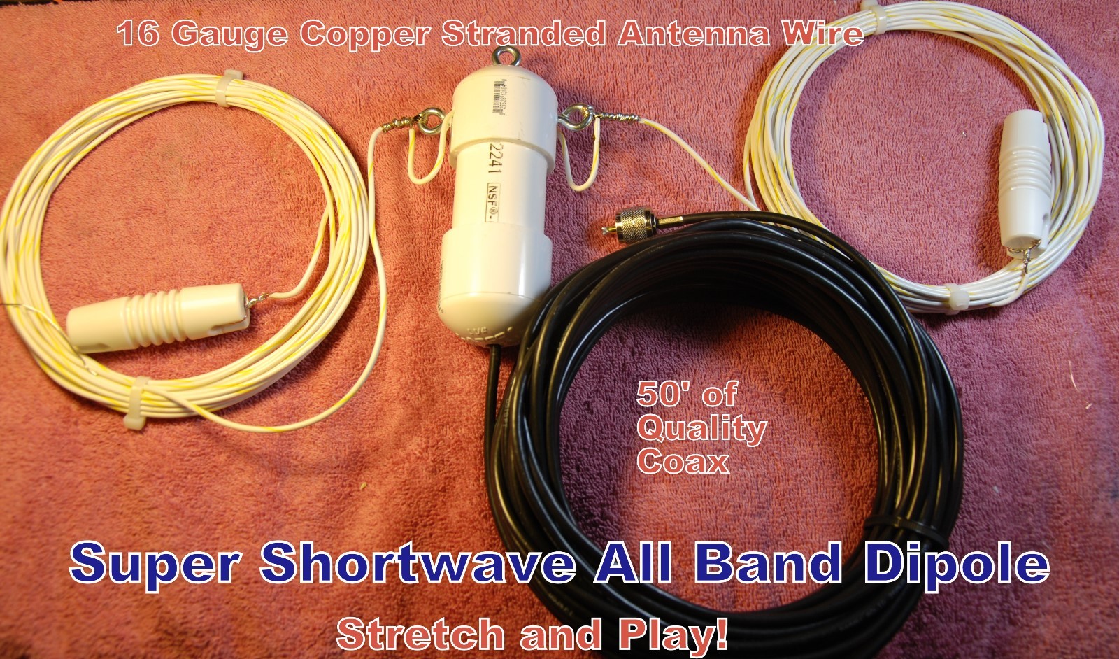 SUPER ALL BAND SW-MW,  DIPOLE ANTENNA, Heavy Duty! LISTEN TO THE WORLD!