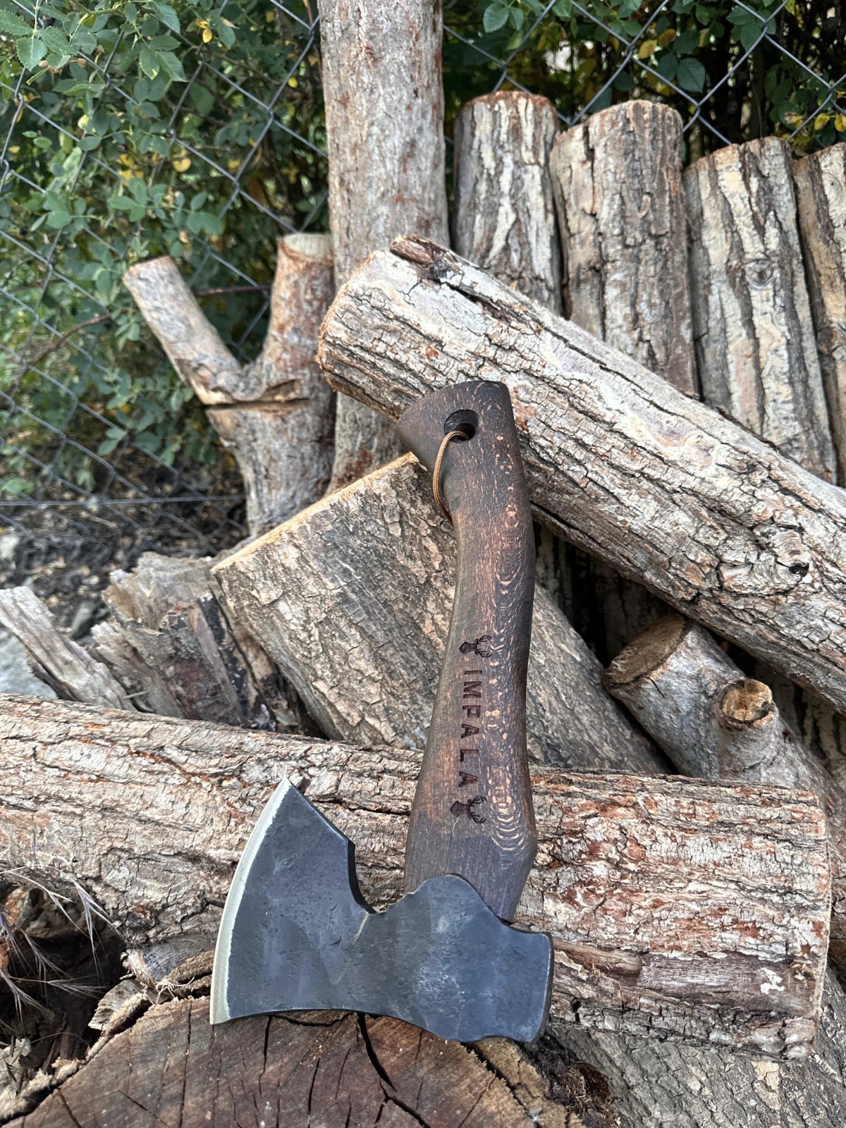 Small Forest Axe with Leather Sheath, Forged Hatchet, HandForged Outdoor Tool