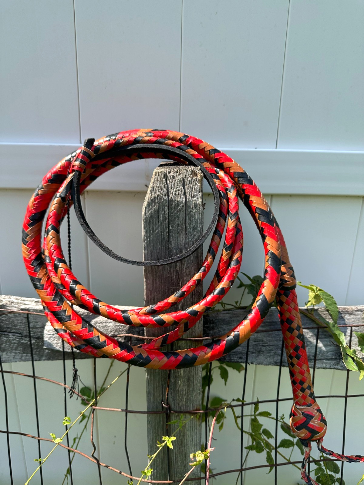 Genuine Kangaroo Hide Leather Bullwhip 08 - 14ft Hand Braided Indiana Jones Whip