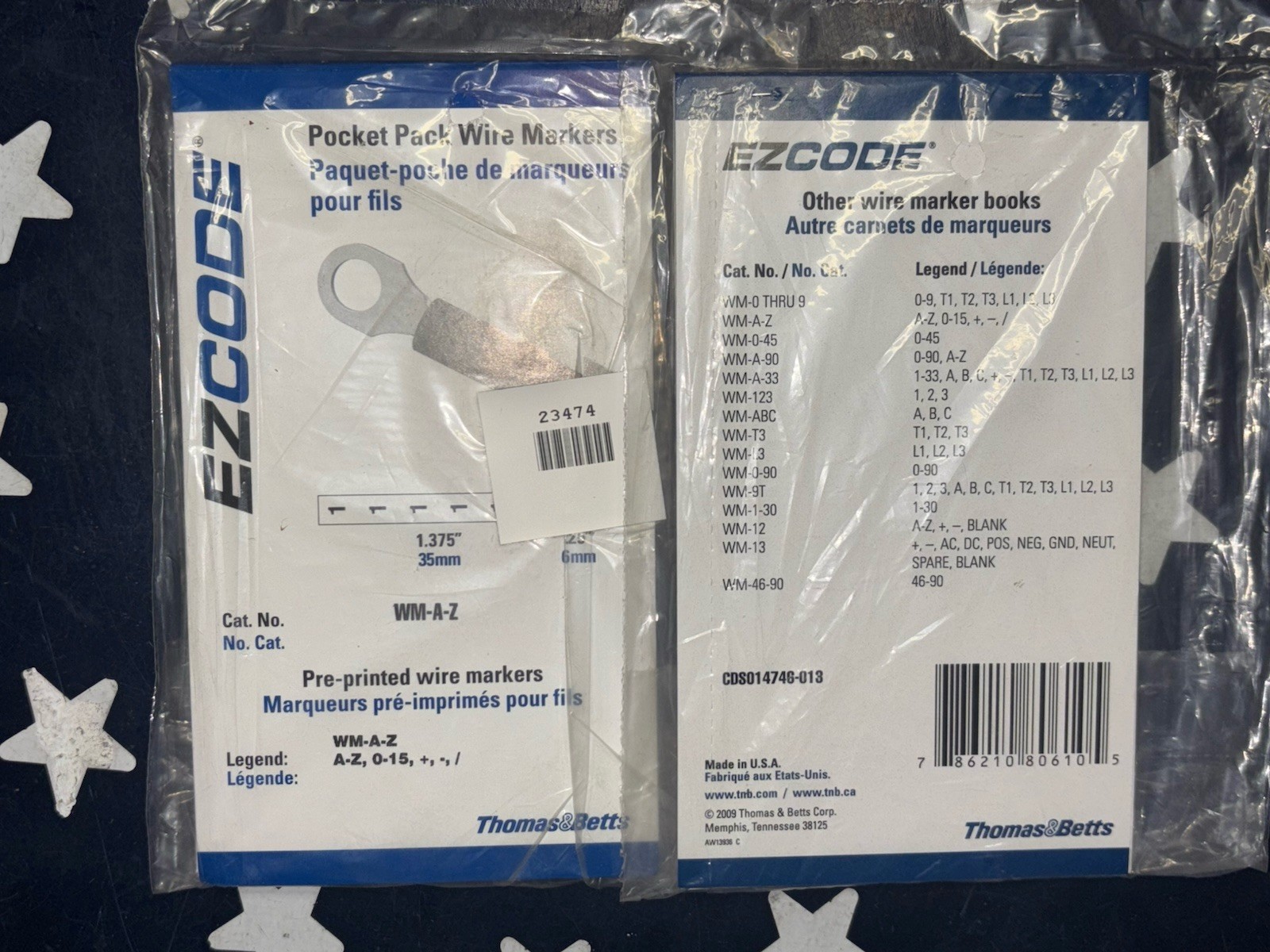 Two T&B WM-A-Z Preprinted Wire Marker Book #A-Z 0-15 10 Page Book TWO BOOKS