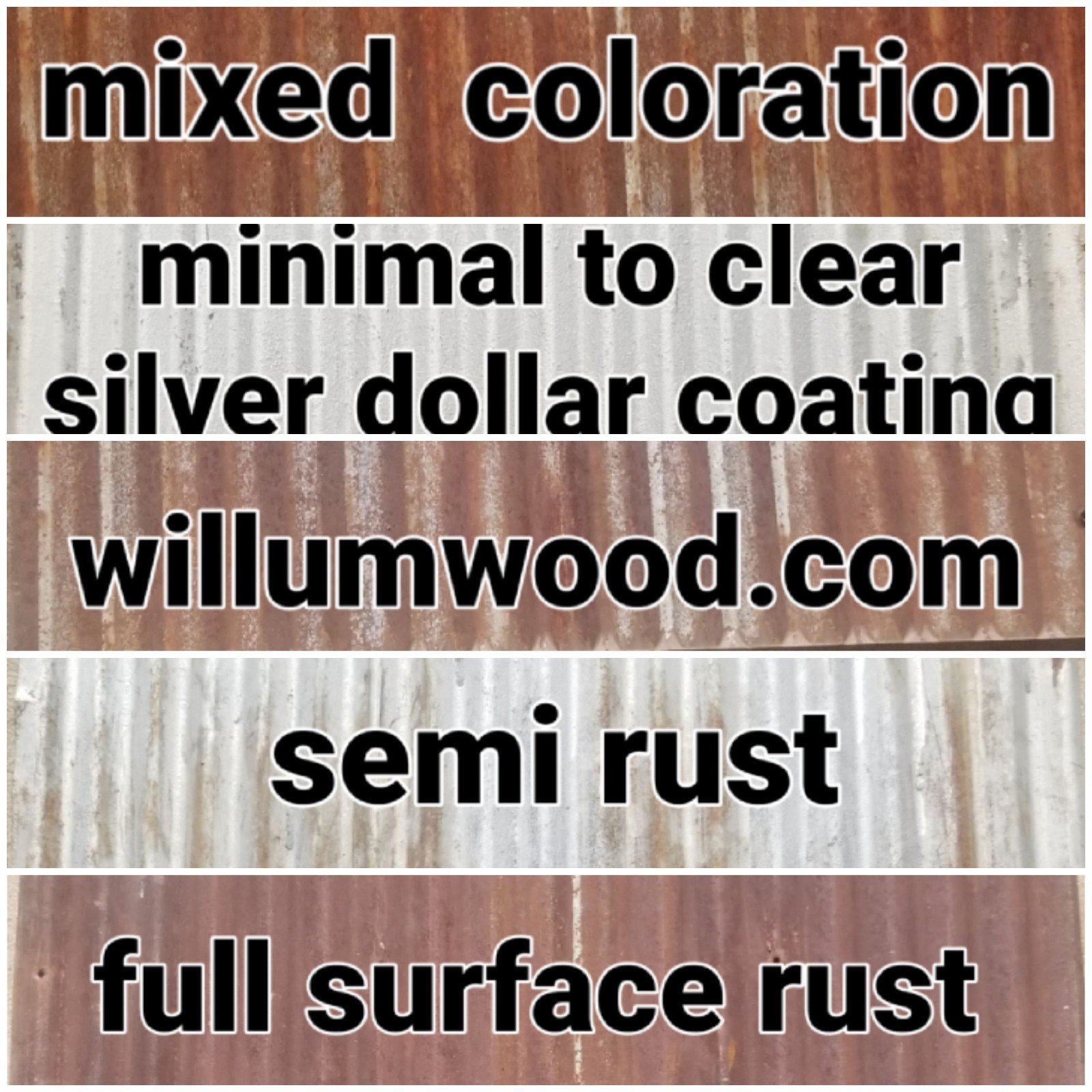 5 pcs 3' x 2' Rustic Reclaimed Corrugated Sheets Barn Roofing Metal Tin Basement