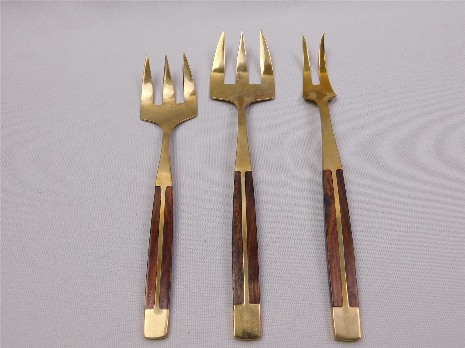 91Pcs JEAN-CLAUDE Bronze & Rosewood Flatware Set MCM Service for 8 + Service Pcs