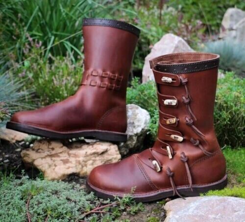 Viking leather Boots Replica Vikings Early Medieval Middle Ages Viking Shoes
