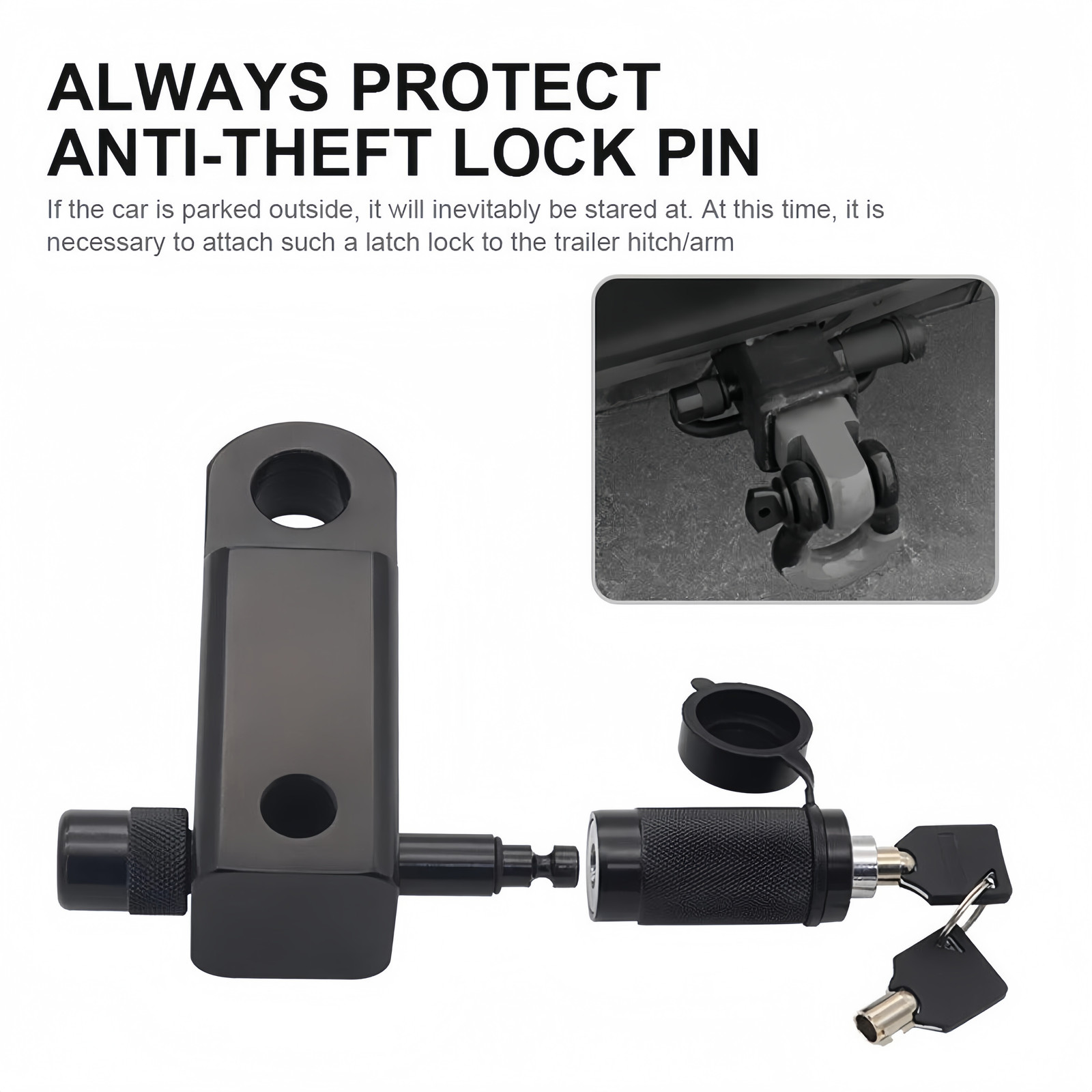 Hitch Pin Lock Trailer Hitch Lock 5/8 in 2 Keys for Truck Trailer Receiver US