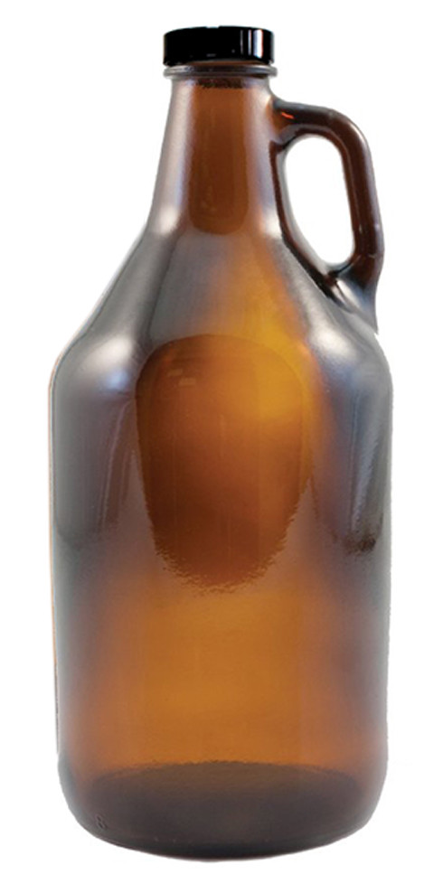 1/2 Gallon Amber Growlers (Case of 6) with Polyseal Caps
