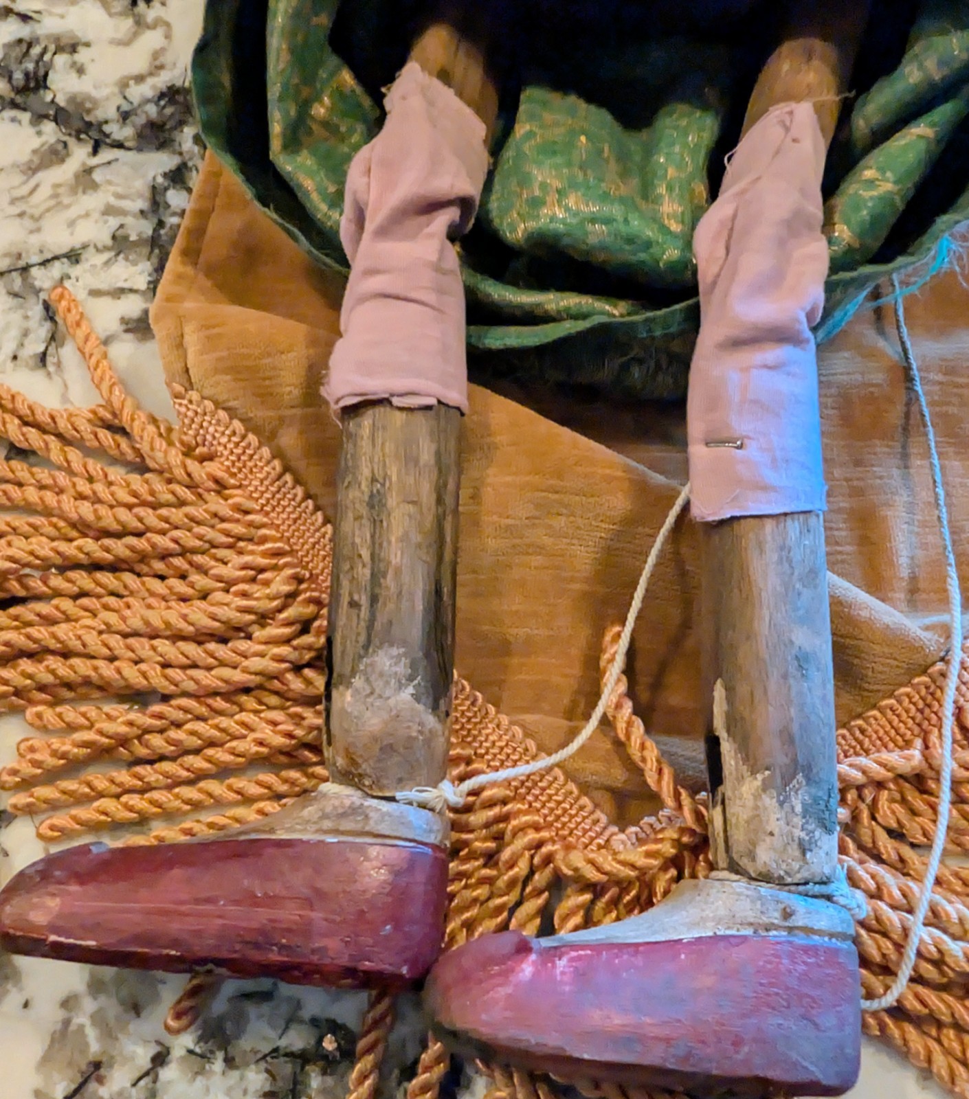 Vintage Burmese Wooden Puppet Marionette 30" Tall