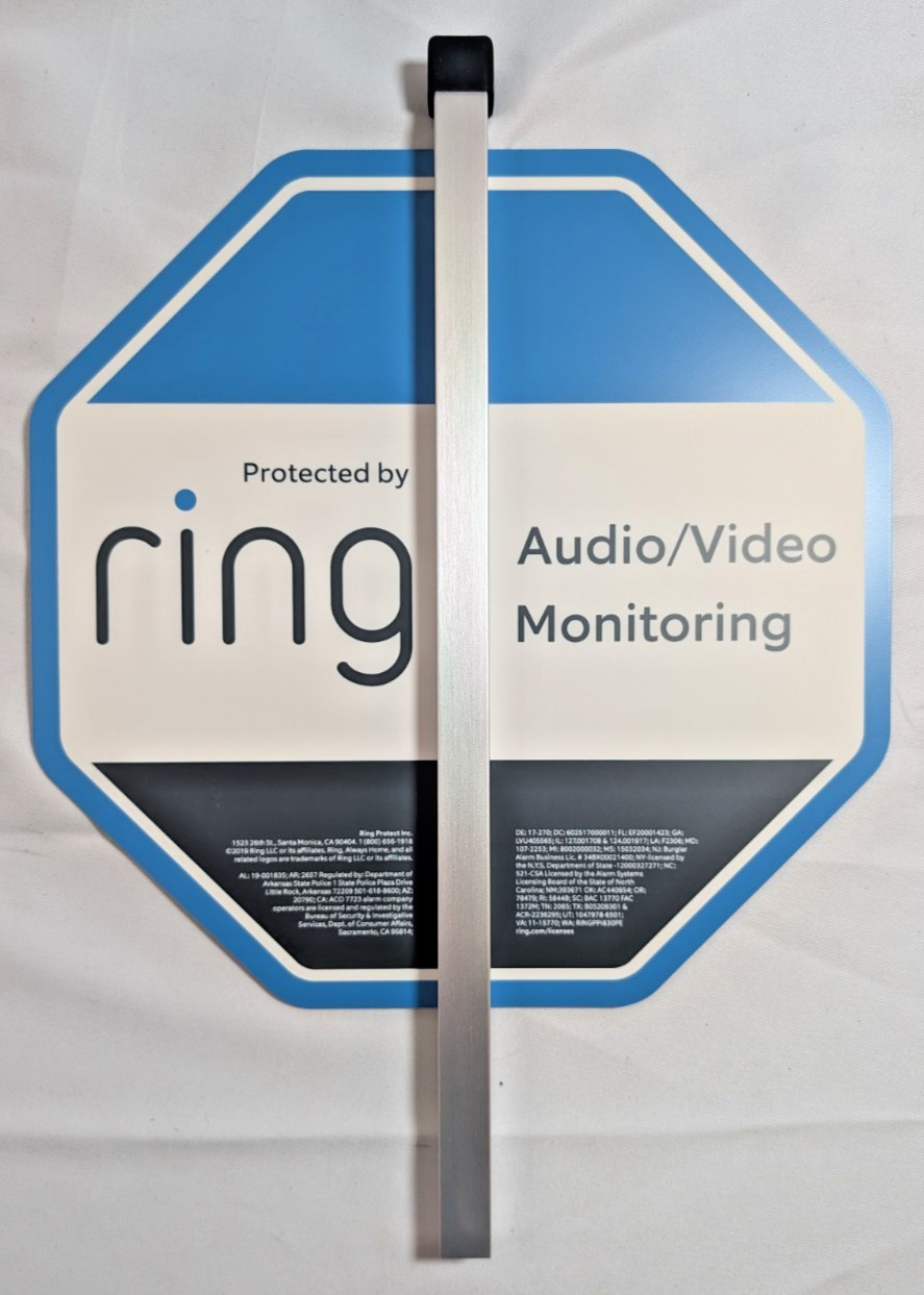 Ring Security Yard Sign Audio Video Monitoring Ultra- Reflective w/ Satin Finish