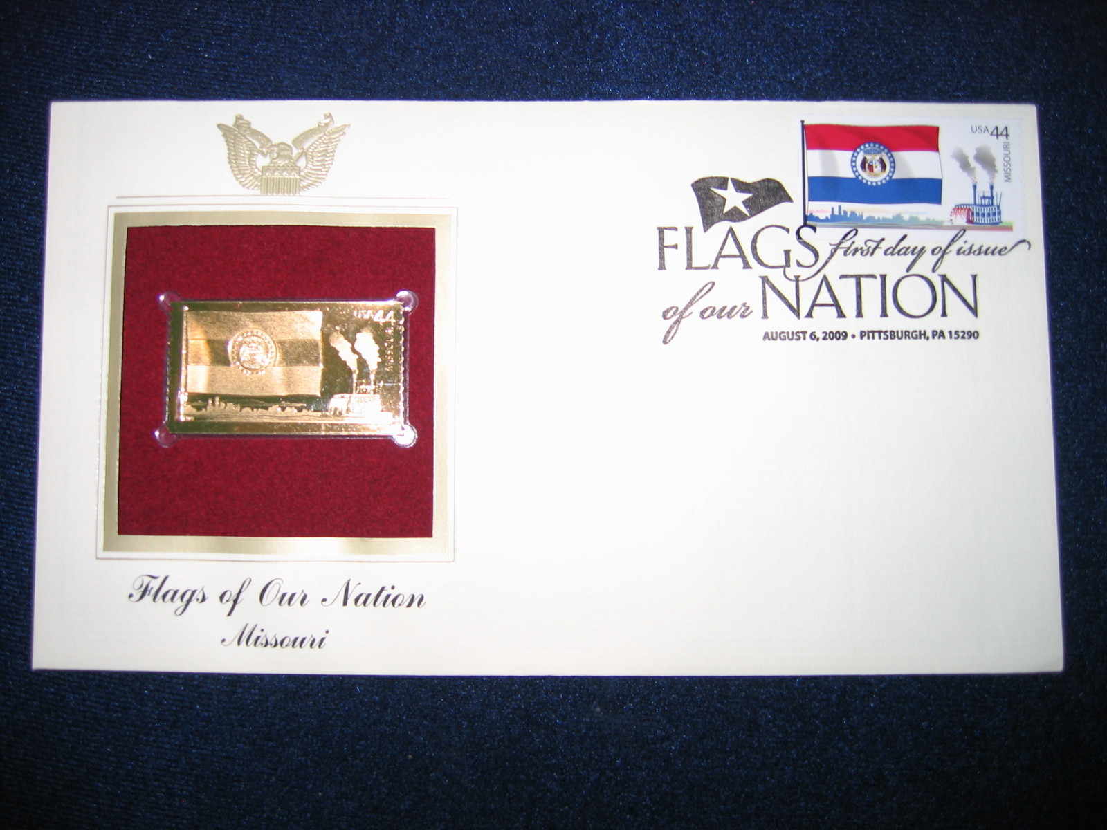 2008 Flags of our Nation Missouri Replica FDC 22kt Gold Golden Cover Stamp