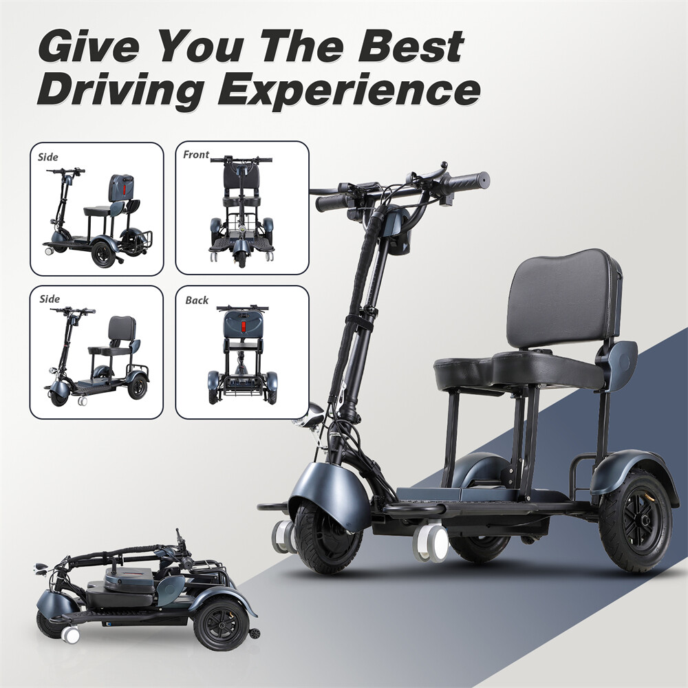 Lightweight 3-Wheel Travel Mobility Scooter 30 Miles 350W 3-Speed 220lb Capacity