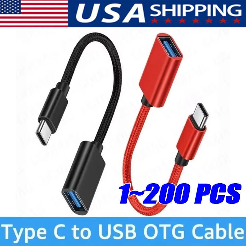USB-C Type C Male to USB 3.0 Type A Female OTG Adapter Converter Cable Cord Lot