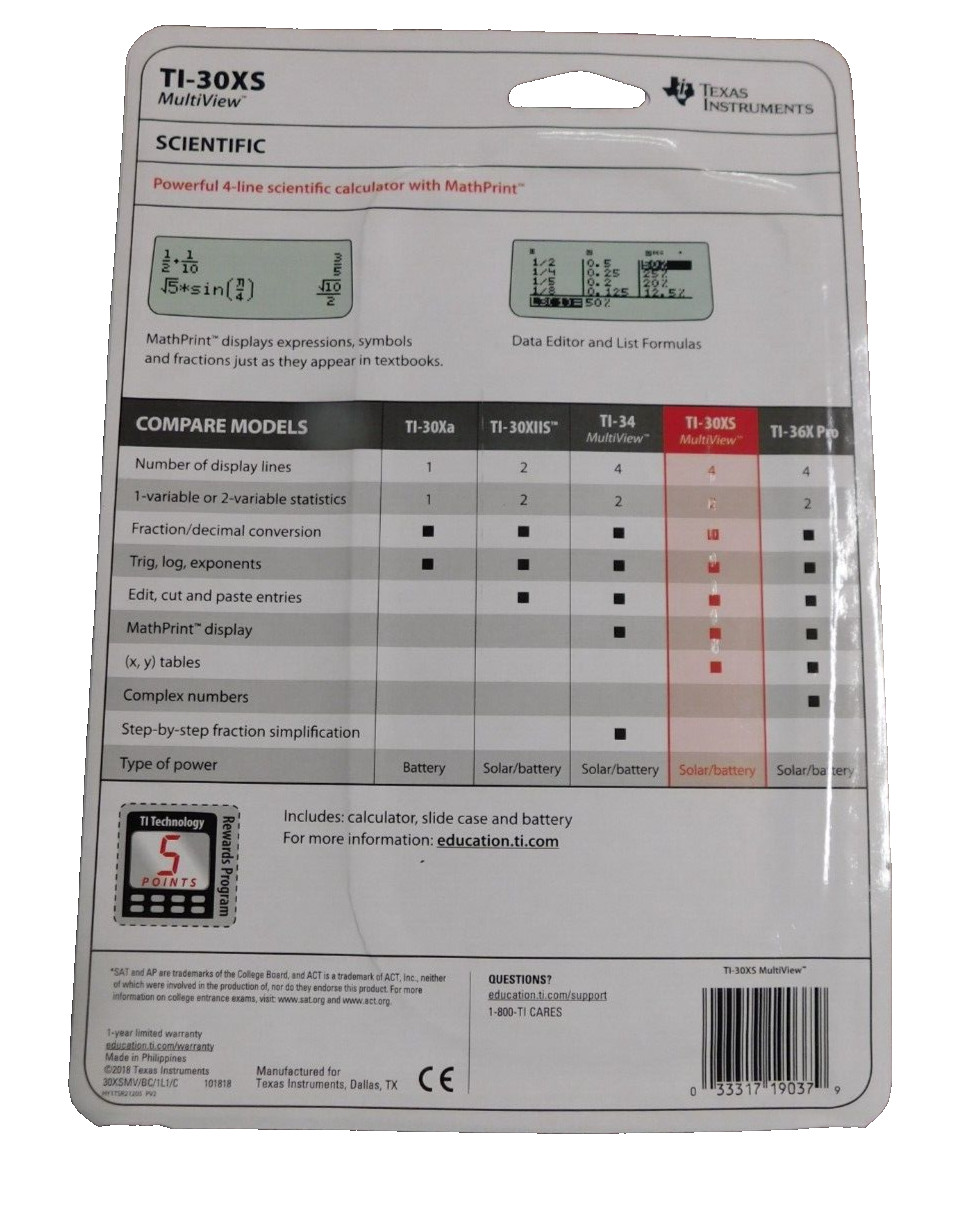 Texas Instruments TI-30XS MultiView Powerful Scientific Calculator