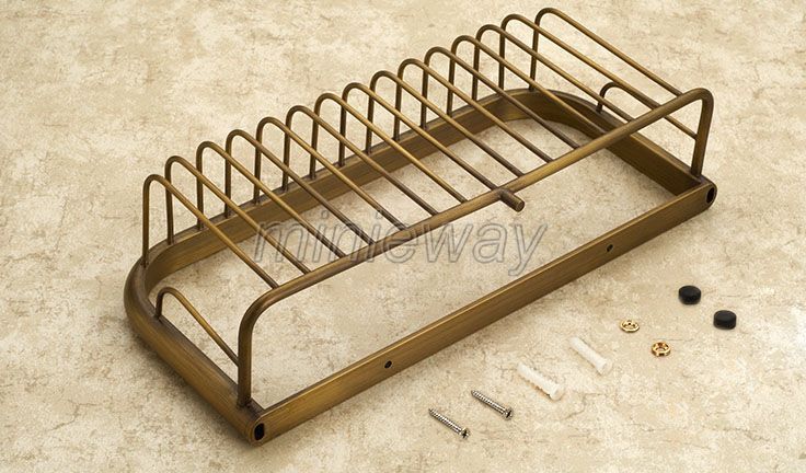 300mm Antique brass Wall Mounted Bathroom Shower Shelf Storage Basket mba523