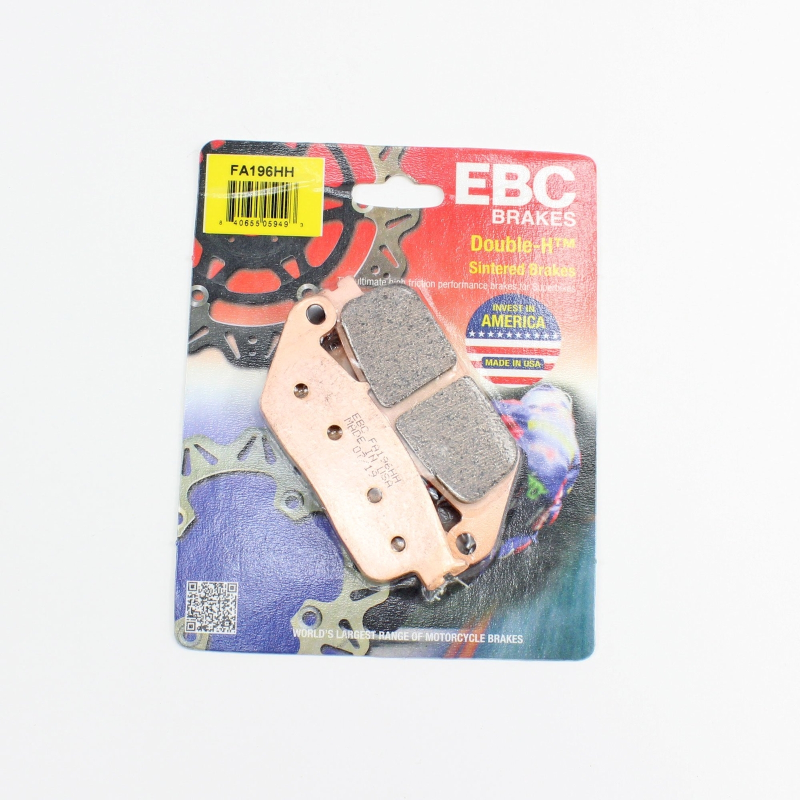 EBC FA196HH Brake Pads - HH Sintered Pads for Motorcycle - 1 Pair