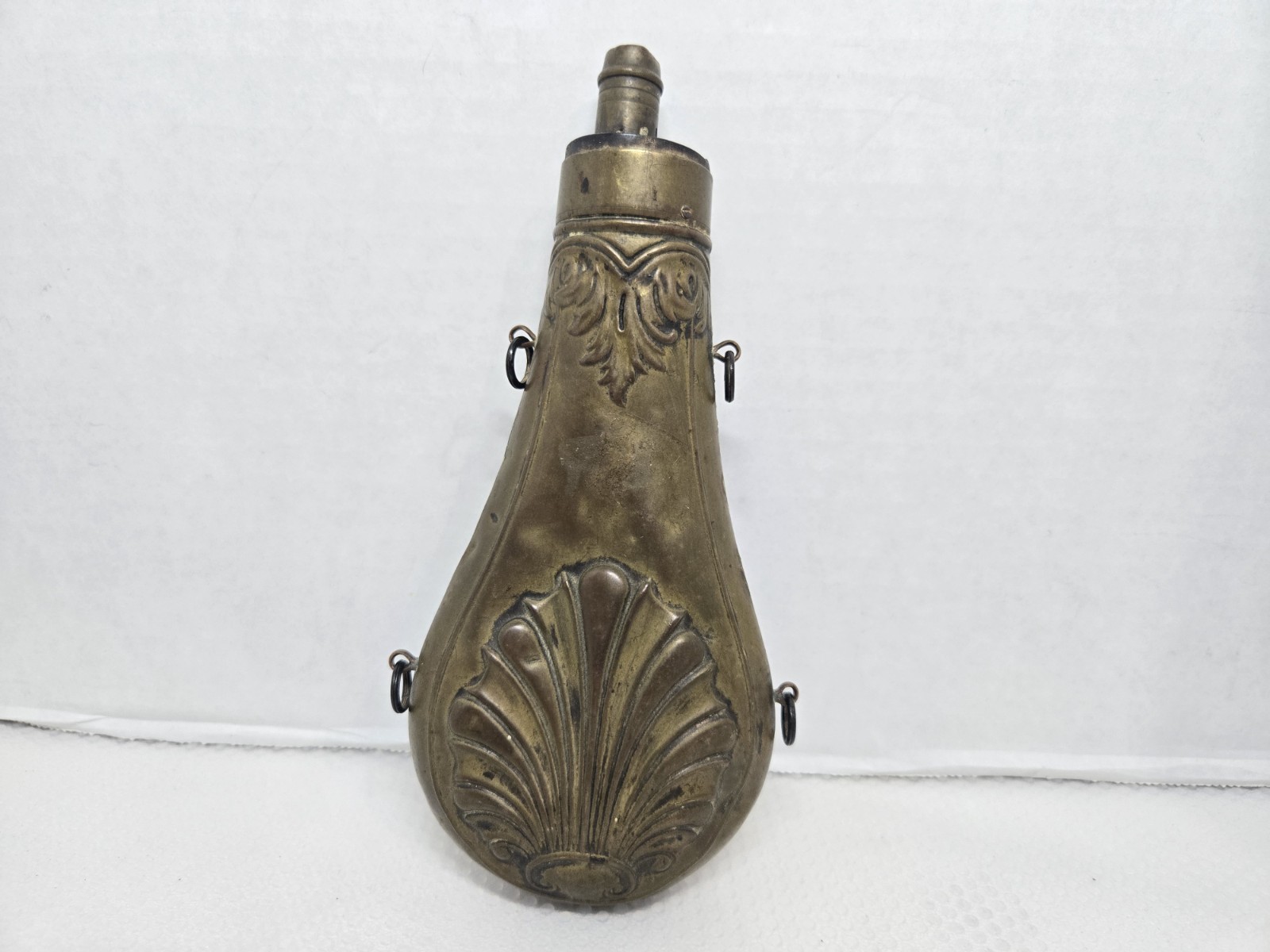 Embossed Scallop Shell Gunpowder Flask - Circa 1860s - US Civil War Era