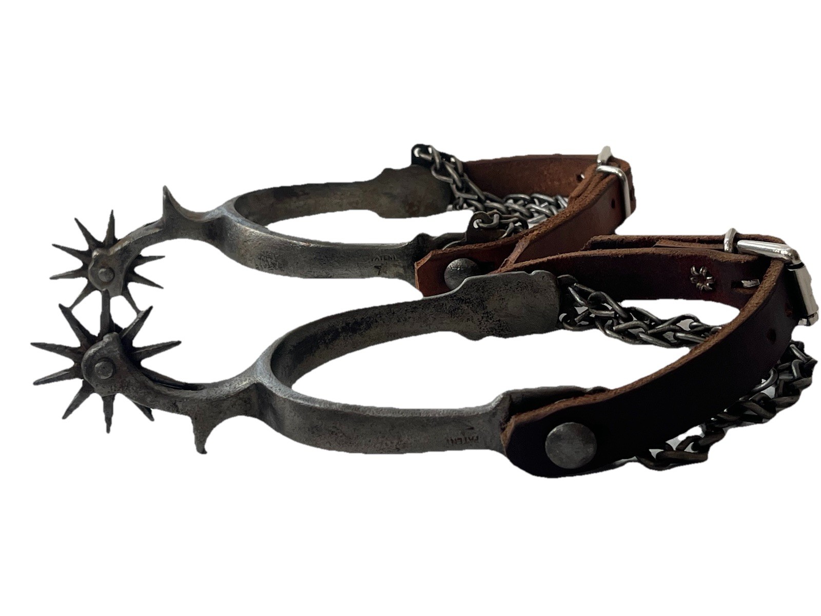 VTG AUGUST BUERMANN for NORTH & JUDD WESTERN RIDING SPURS Original Chains c.1927