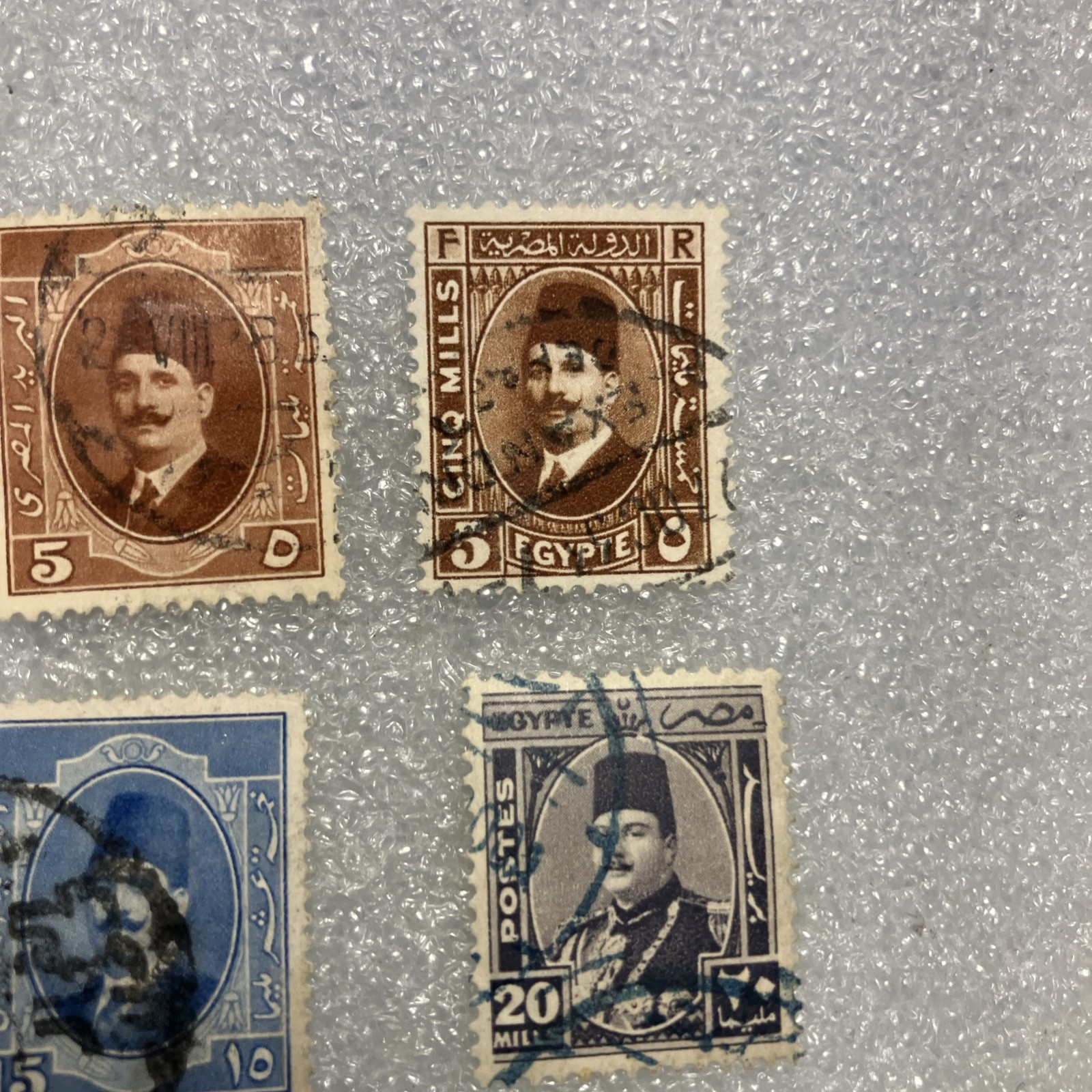 8 USED Antique 1920's Egypt King Fuad I stamps. Nice Valuable Lot; $1 Ships.