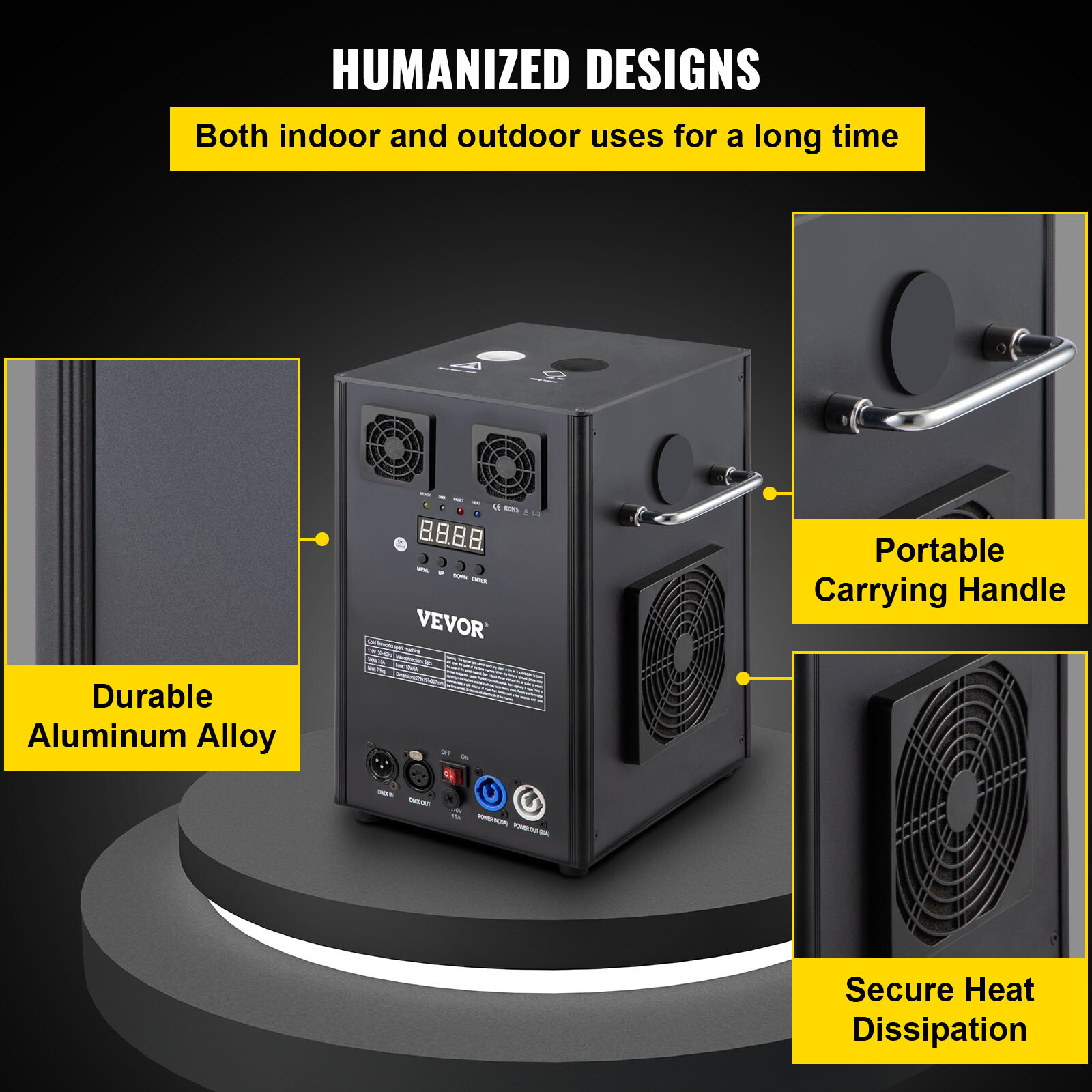 VEVOR Large Cold Spark Firework Machine 700W DMX Stage 6.6-9.8ft DJ Event Party