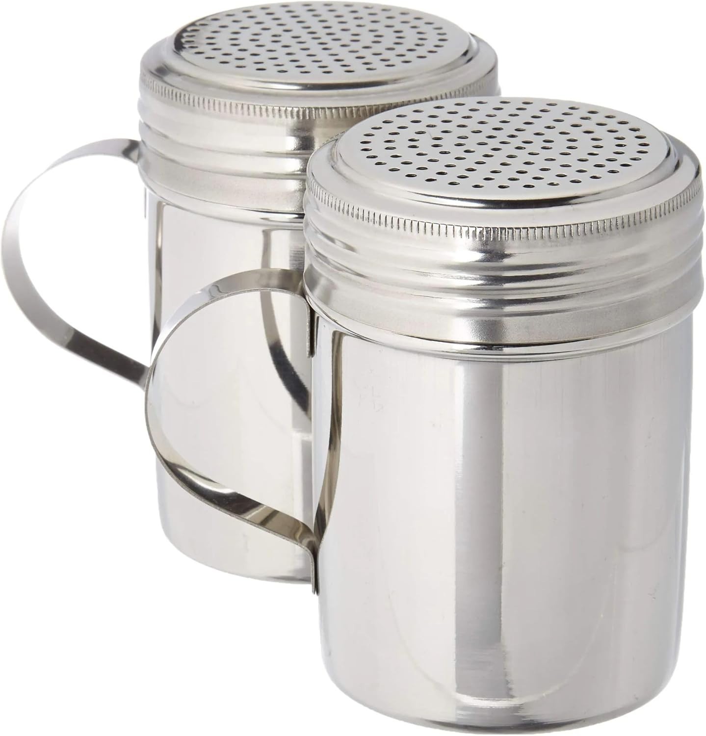 PACK OF 2 Choice 10 oz. Stainless Steel Shaker / Dredge with Handle