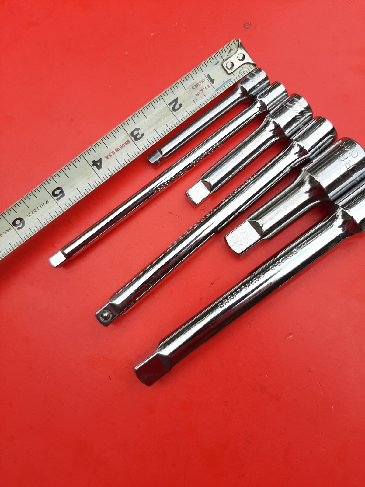 NEW CRAFTSMAN TOOLS 6 Piece 3" & 6" Ratchet Socket Extension Set 1/4" 3/8" 1/2"