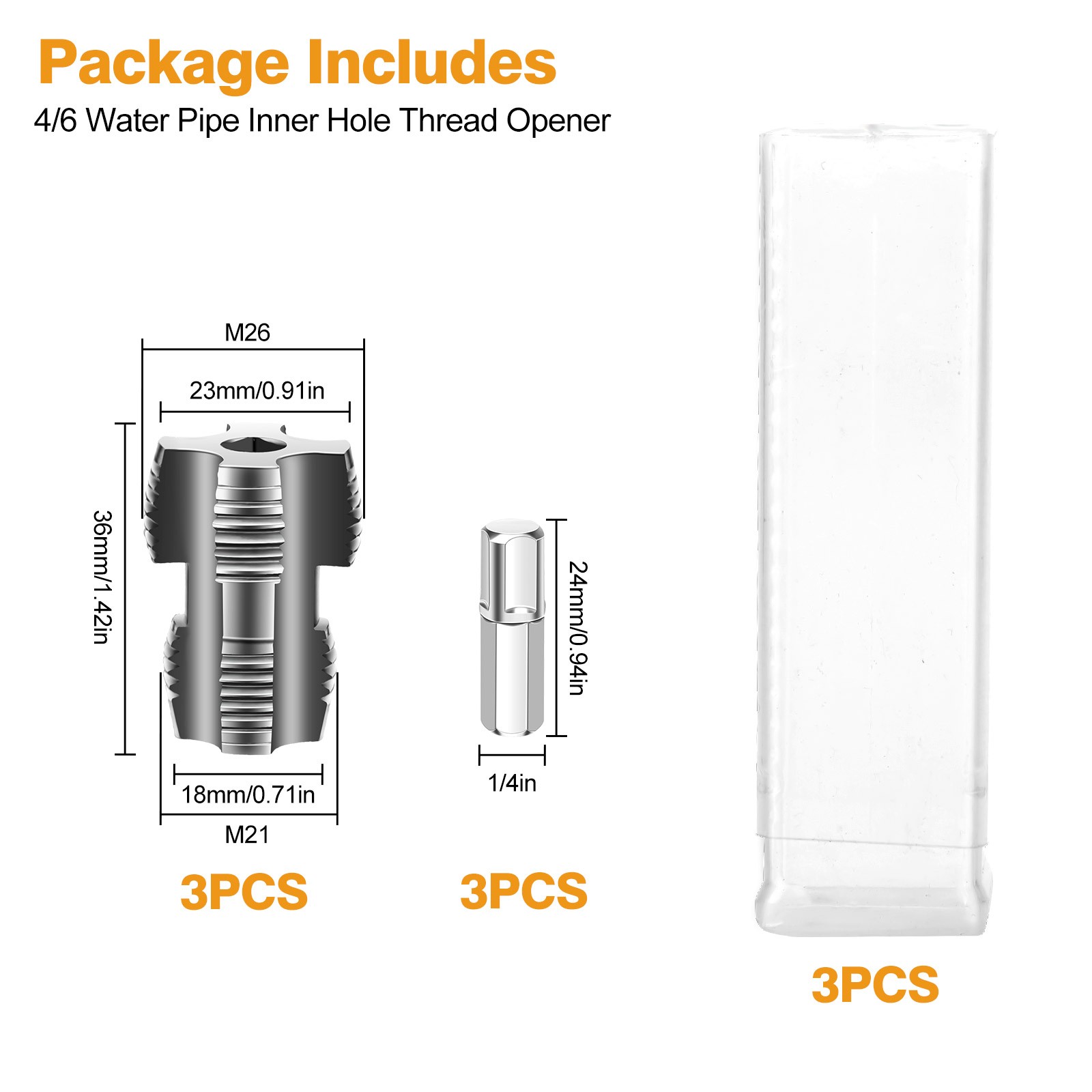 3pcs Integrated Internal & External Pipe Threading Tool PVC Pipe Threader Kit