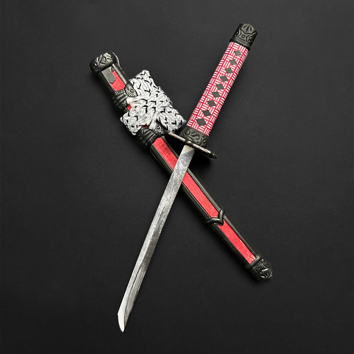 Mini Katana Letter Opener With Stand (Red)