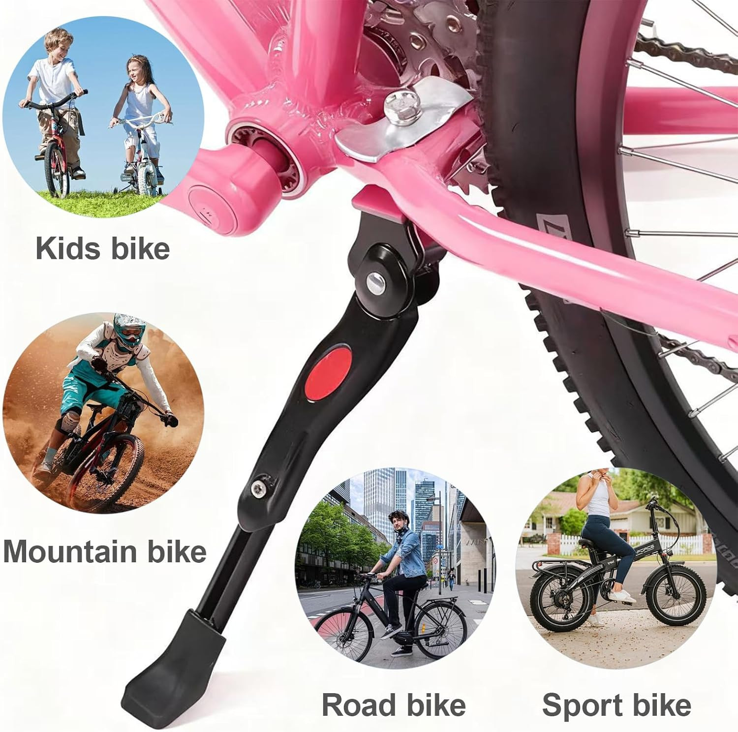 Kickstand for Kids Bike, Adjustable Premium Bike Kickstand for 16 18 20 Inch Whe