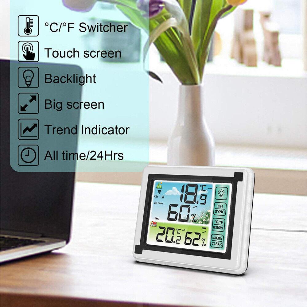 Wireless Digital LCD Indoor & Outdoor Weather Station Clock Calendar Thermometer