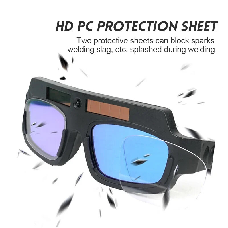 2 Pack Auto Darkening Welding Glasses True Color Solar Safety Goggles PC Lens US