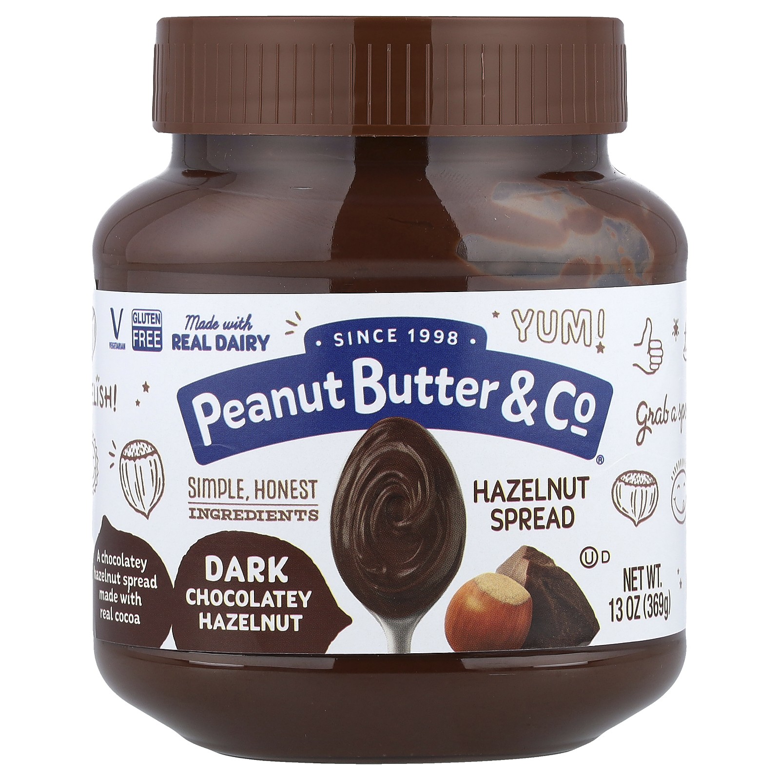Hazelnut Spread, Dark Chocolatey Hazelnut, 13 oz (369 g)