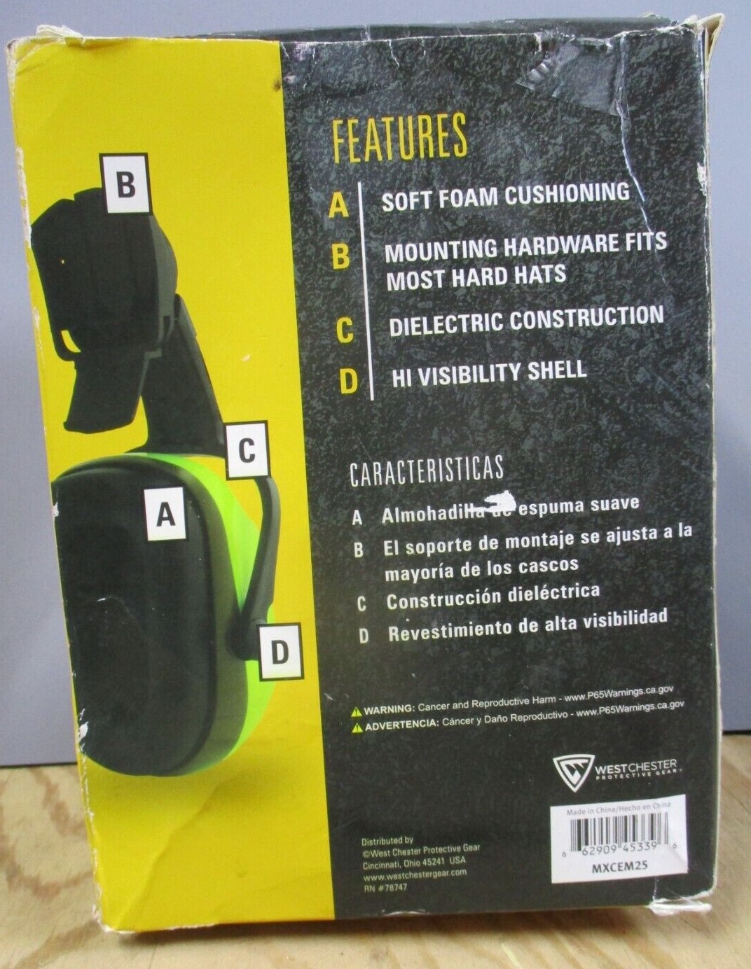 Cap Mounted Ear Muffs From Maximum Safety MXCEM25, Fits Most Hard Hats 25 dB NRR