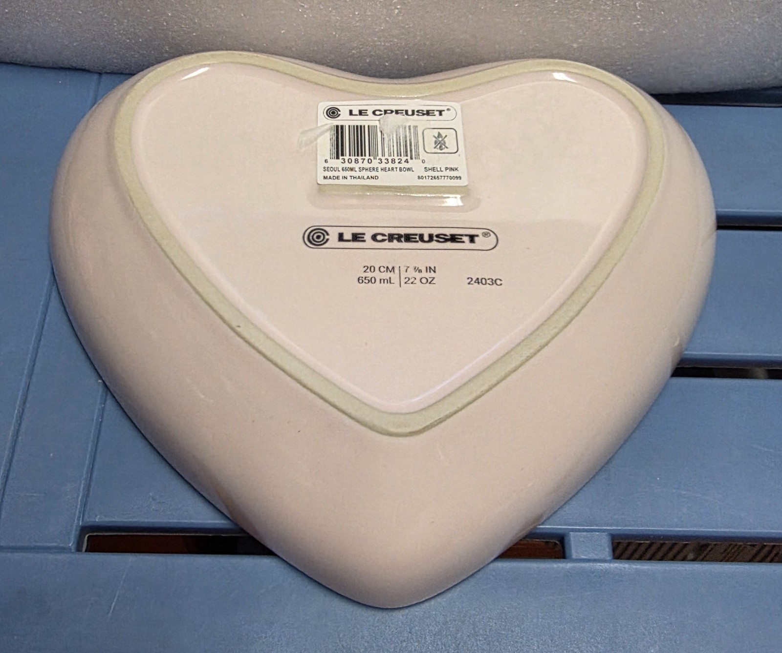 New Le Creuset Seoul Sphere Shell Pink Heart Bowl Stoneware 650ml Free Ship