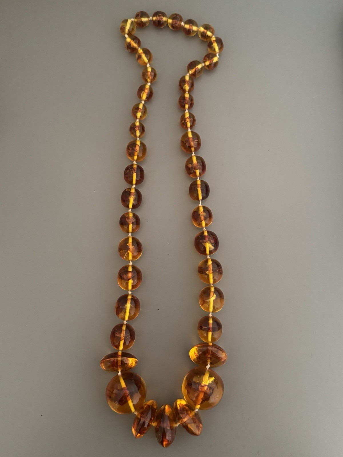 Vintage Baltic Amber Polished Graduated Bead Necklace