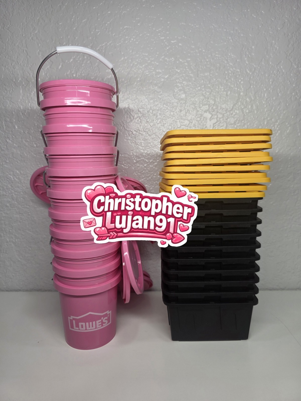 Lowe's Pink Mini Buckets & Teeny Tote Storage Bins