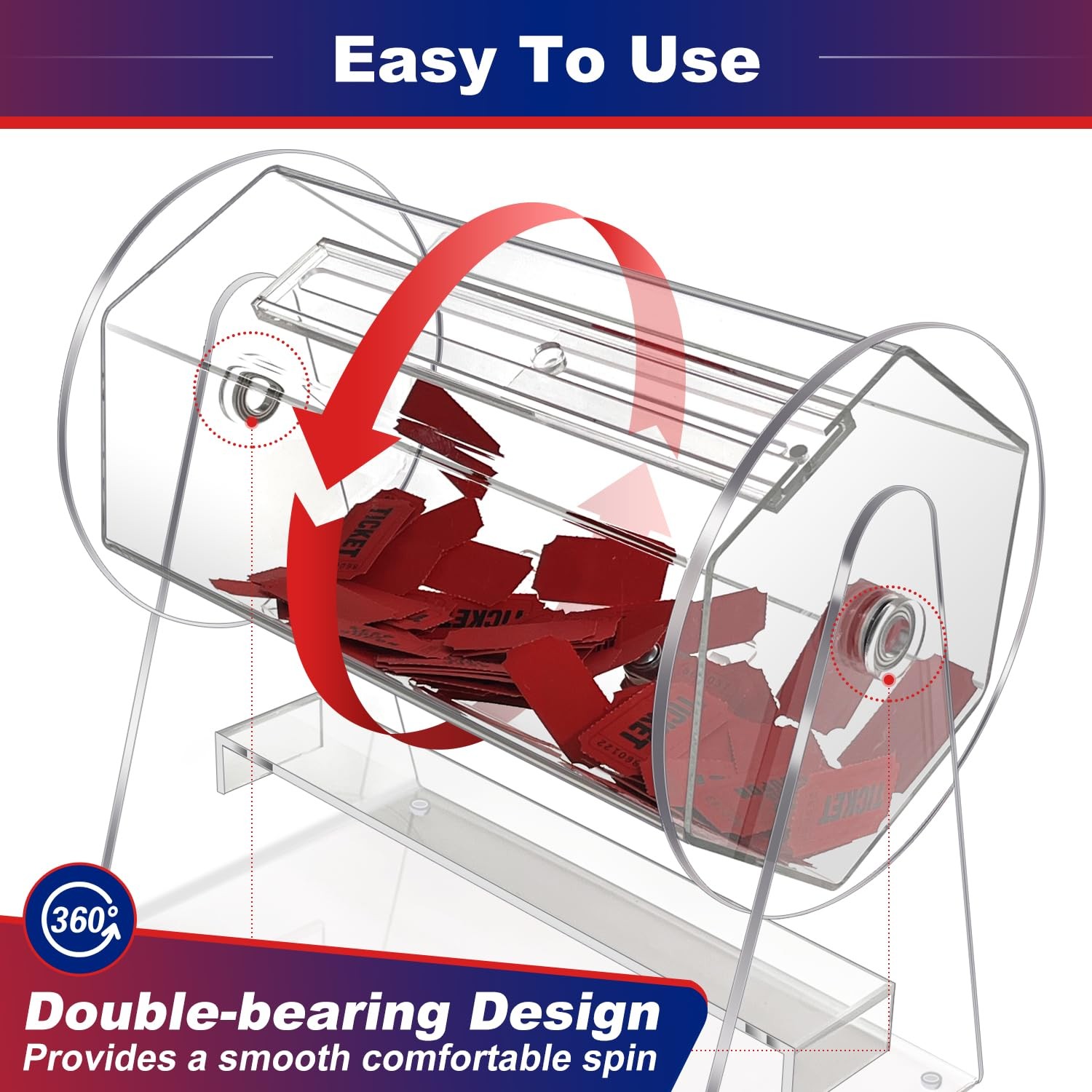 Acrylic Raffle Drum, Clear Raffle Ticket Drum Spinner Cage, Transparent Raffl...