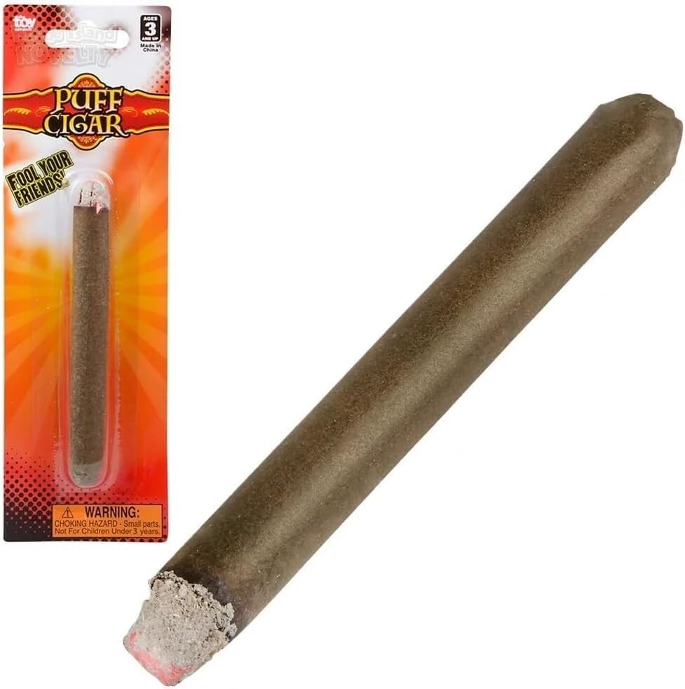 Fake Brown Puff Cigar for Adults, 1 Piece - Real Realistic Looking Stage Prop
