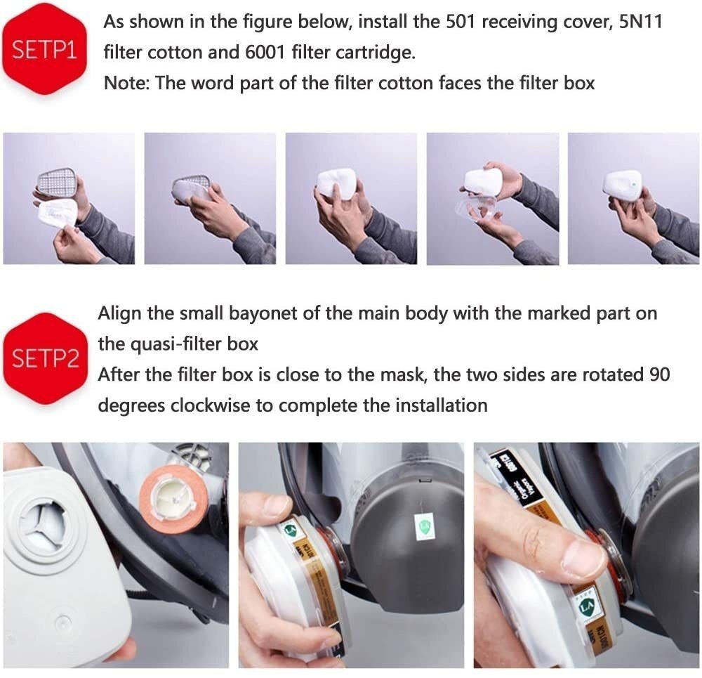 4PC 6001CN Organic Vapor Respirator Filter Cartridge For 6200 6800 7502 Gas Mask