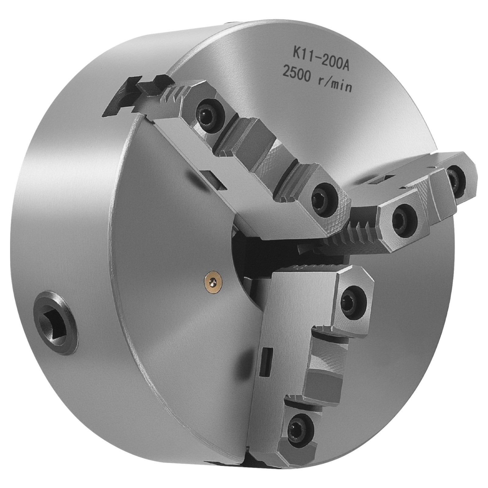 8 Inch 3-Jaw Self-Centering Lathe Chuck with 2 1/4 in-8 Threaded Backing