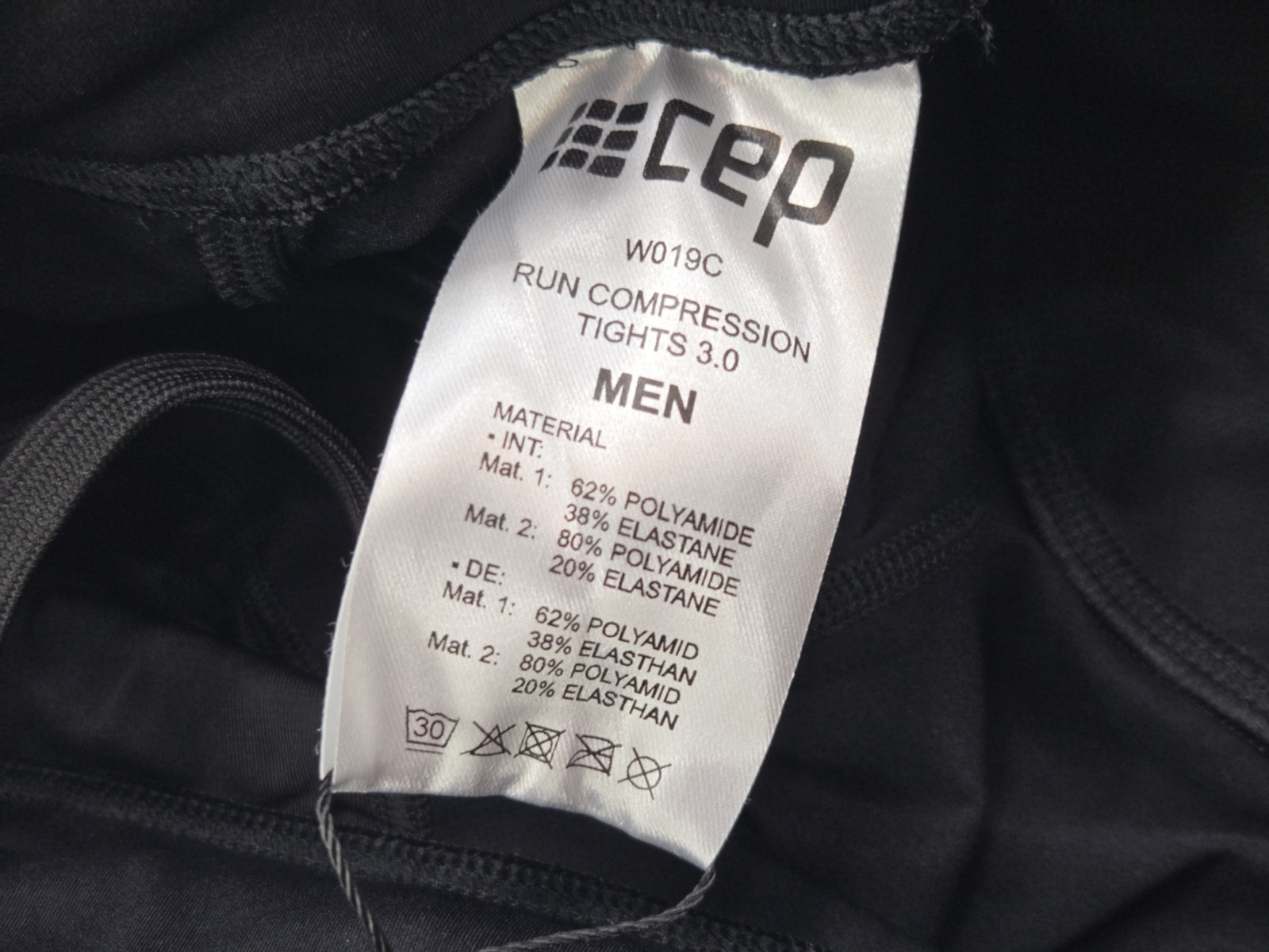 CEP Black Compression Run Tights 3.0 Size III/M Mens NEW