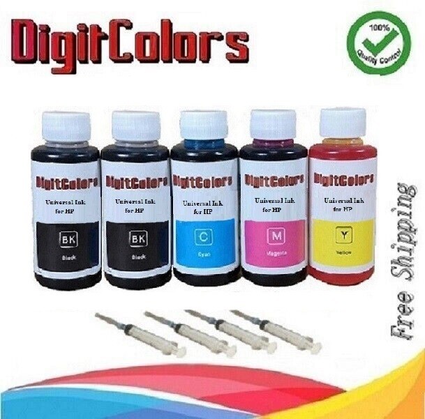 4 color Ink Refill Kit for HP 60/61/62/63/64/65/67/XL Ink Cartridges with 2 BK