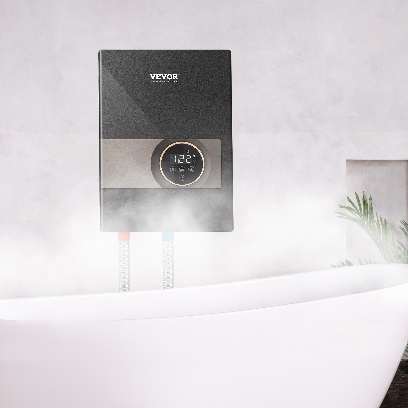 VEVOR 8KW Electric Tankless Hot Water Heater Instant Boiler Shower On Demand