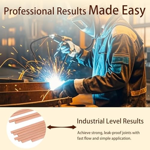 50 Sticks Brazing Rods BCuP-5 15% Silver Solder Phos Copper Flat Welding Rods